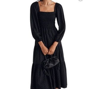 Madewell smocked tiered midi dress